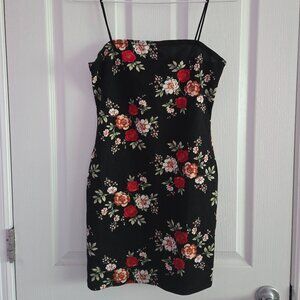 Size Small Black Dress with Flowers